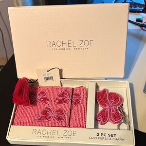 Rachel Zoe Pink Beaded Key & Card Holder Set